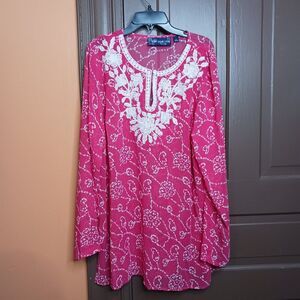 Susan Graver Pink Tunic Top size L
